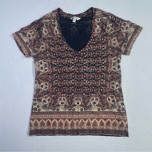 Lucky Brand - Bohemian Print V-Neck Top - Women’s - XS